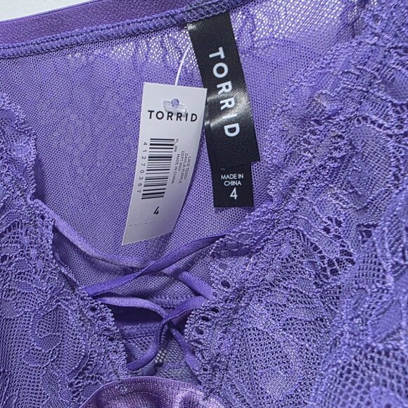NWT Torrid Size 4 Purple Lace Teddy - Picture 4 of 4